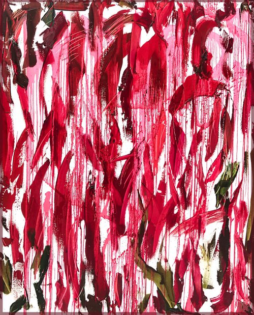 "blood + roses + bourbon char" Art of Taste Contemporary Art by Abstract Expressionist Penelope Moore by Penelope Moore