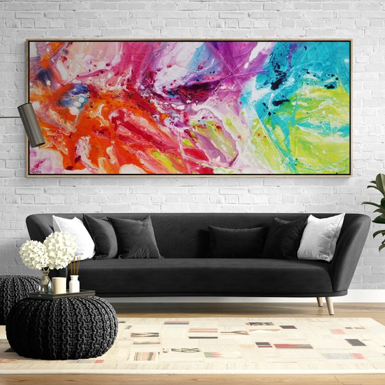 Colour Potion 240cm x 100cm Colourful Textured Abstract Art