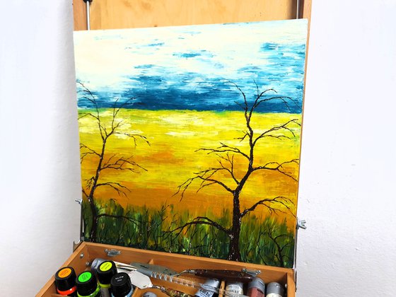 Trees near the field