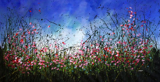The New Order #2 - Super sized original abstract floral landscape