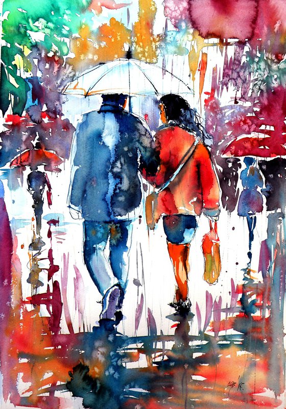 Walking in the rain