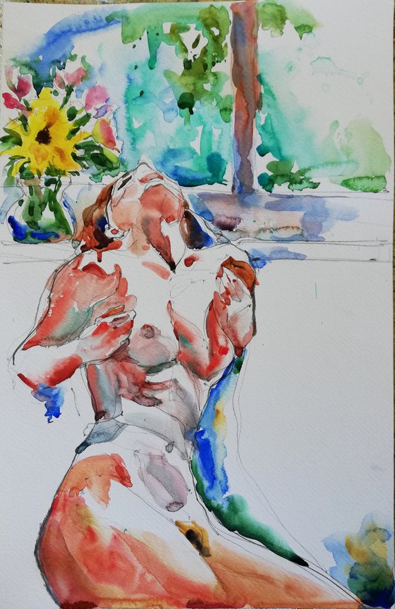 Morning Light/* Nude with Sunflower**