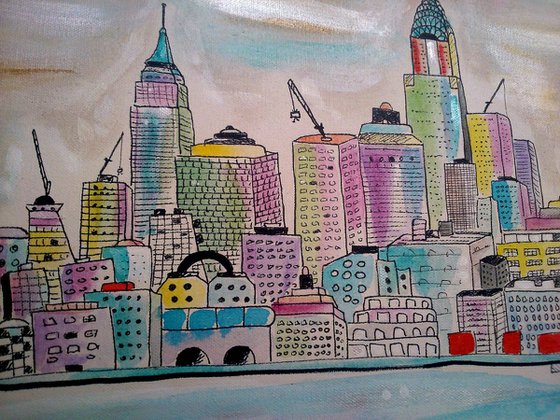 Crystal City ink on canvas