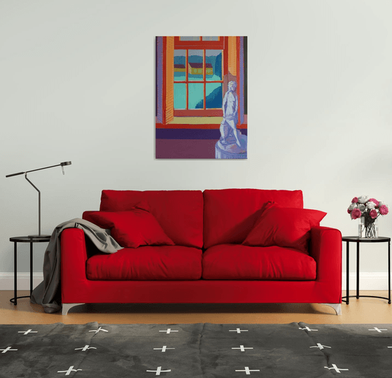 New York Interior with Statue