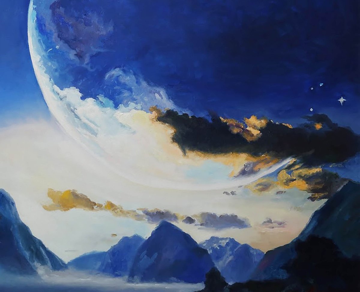 Photorealistic Landscape Giclee Print By Anatolii Varvarov, 28 X 20, Sms Messages, Original Artwork