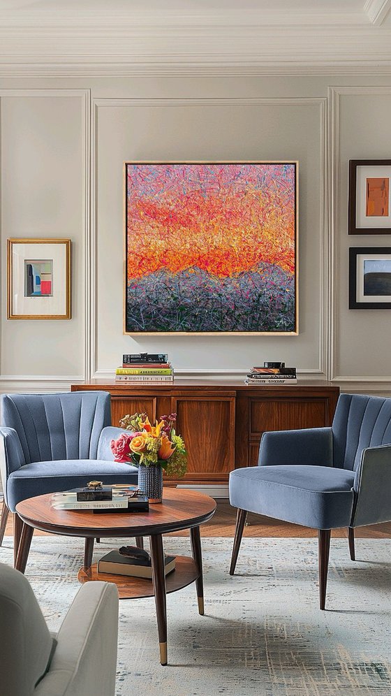 Velvet sunrise - diptych, framed