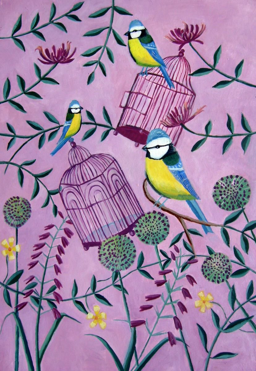 Birdcages and Bluetits by Mary Stubberfield