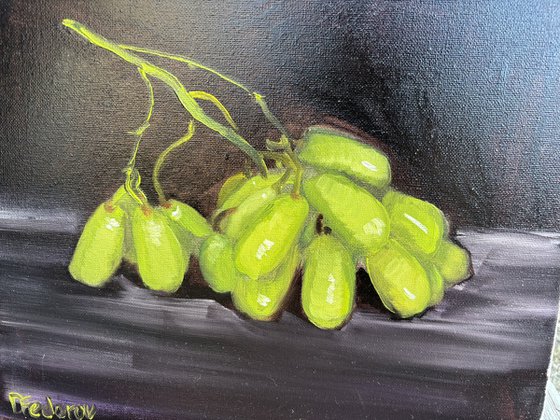 Still life with green grape