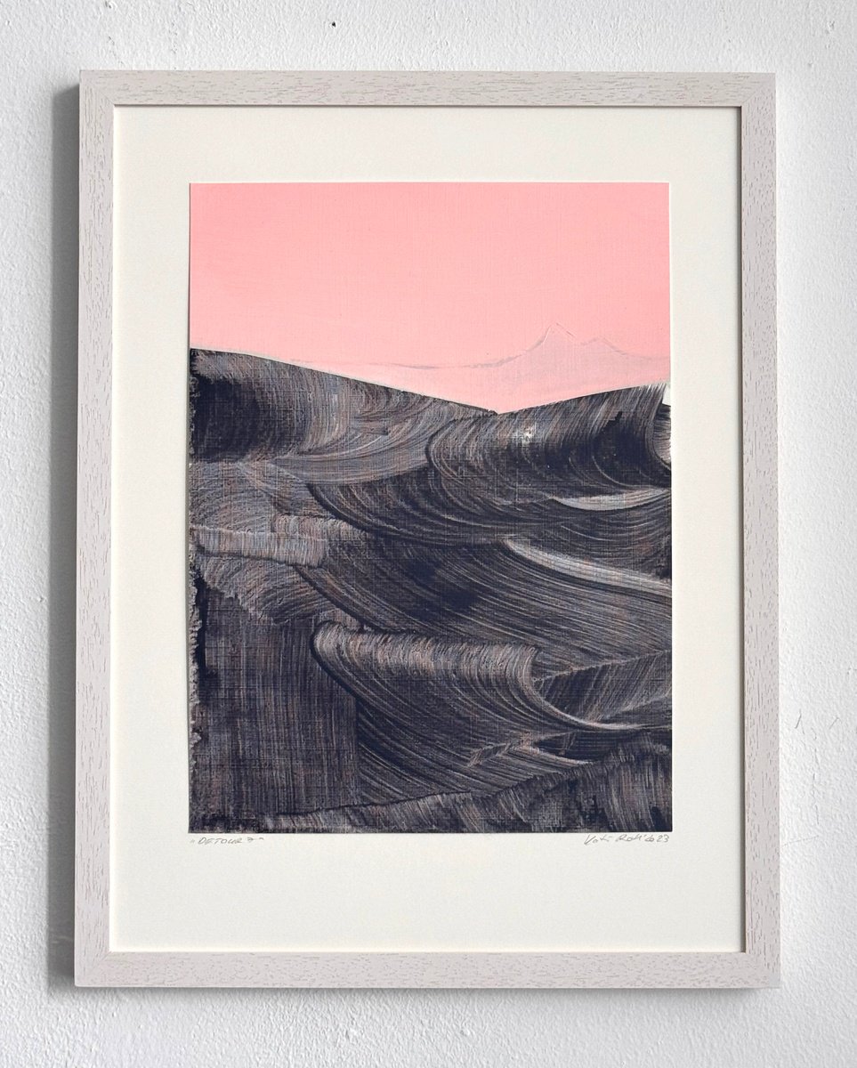 Organic Landscape Acrylic Painting By Katrin Roth, 13 X 17", Detour 7, Original Artwork