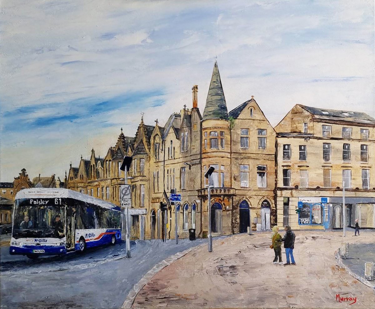Paisley Town Centre Original Acrylics Painting by Stephen Murray