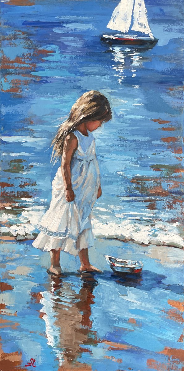  Toy Boat By Anna Reznikova, 16 X 31, Artwork For Sale On Artfinder