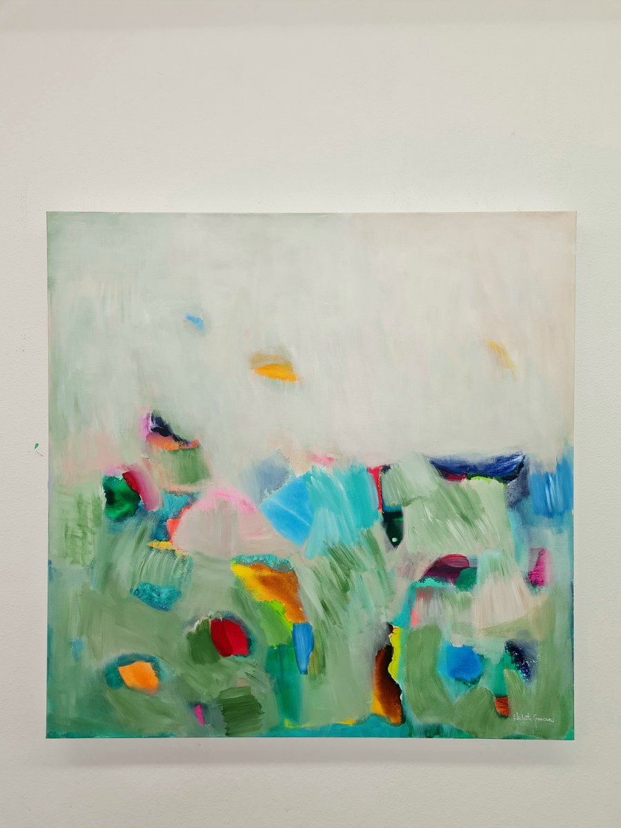 Organic Abstract Acrylic Painting By Wioletta Gancarz, 31 X 31", Sweet Dreams, Original Artwork