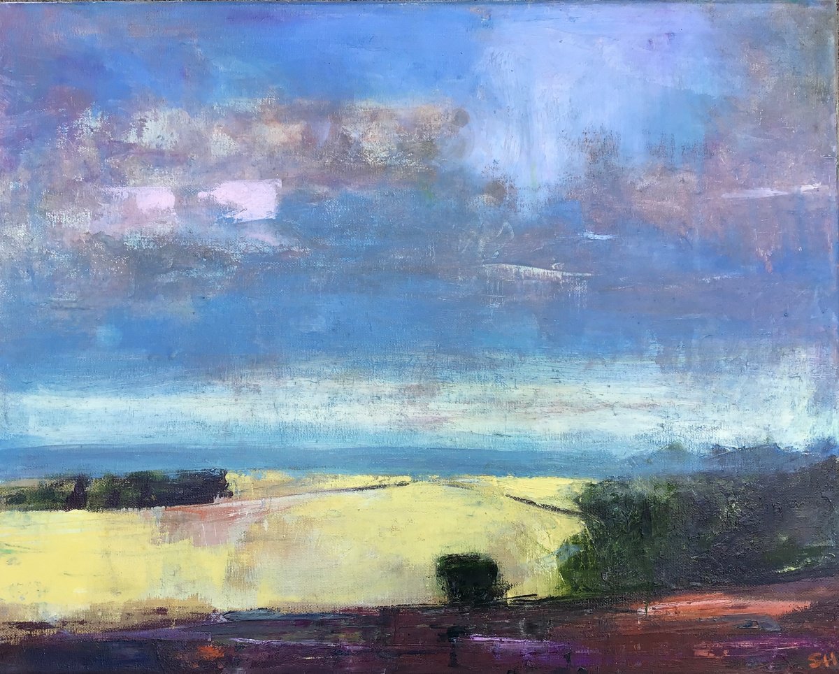 Organic Landscape Oil Painting By Sandra Haney, 20 X 16", On The Way, Original Artwork