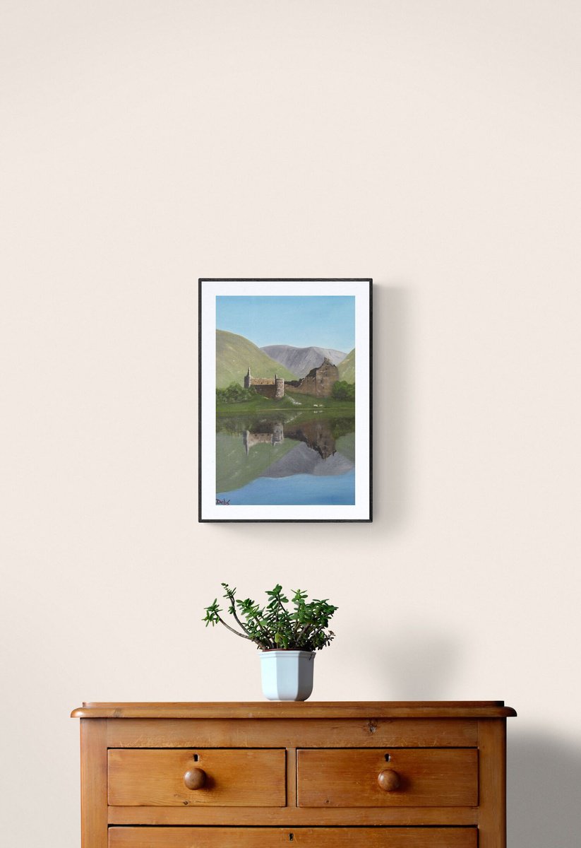 Impressionistic Landscape Oil Painting By Debbie Young, 12 X 18, Kilchurn Castle, Loch Awe, Original Artwork