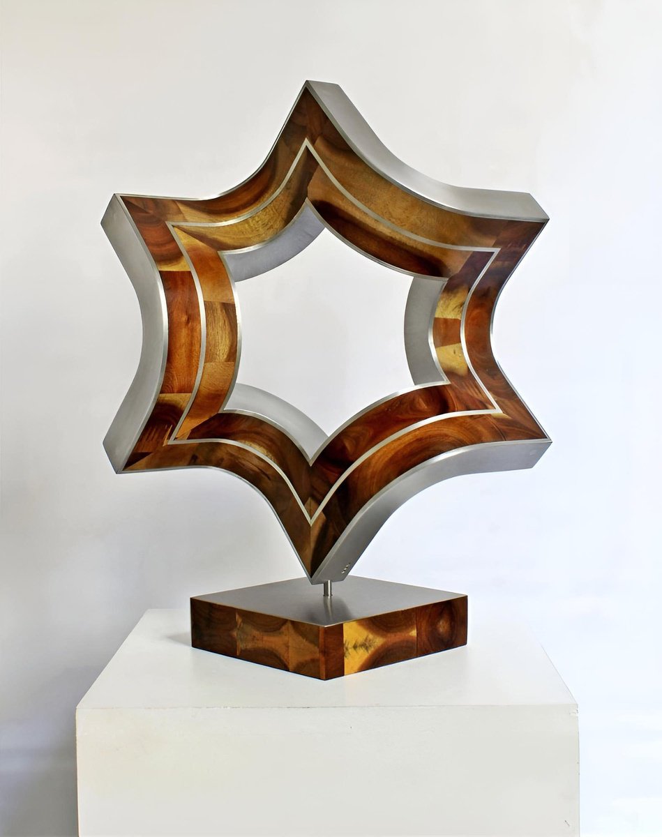 Geometric Abstract Sculpture By Nikolaus Weiler, 10 X 16", Rhythmische Gewolbe, Original Artwork