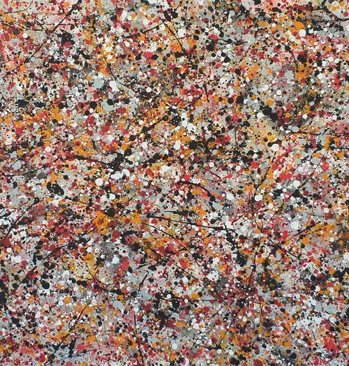 Abstract J. Pollock style acrylic by M.Y. by Max Yaskin