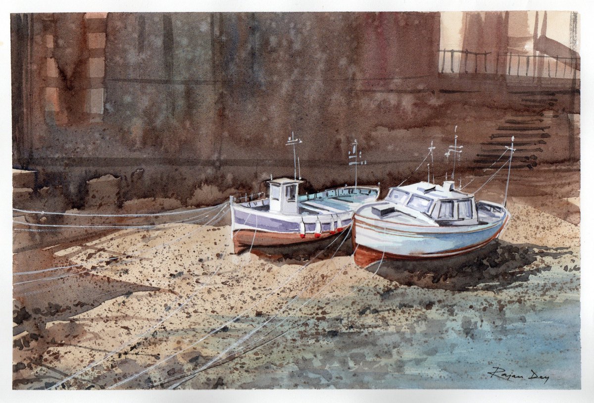 Boats at Staithes Beck_01 by Rajan Dey