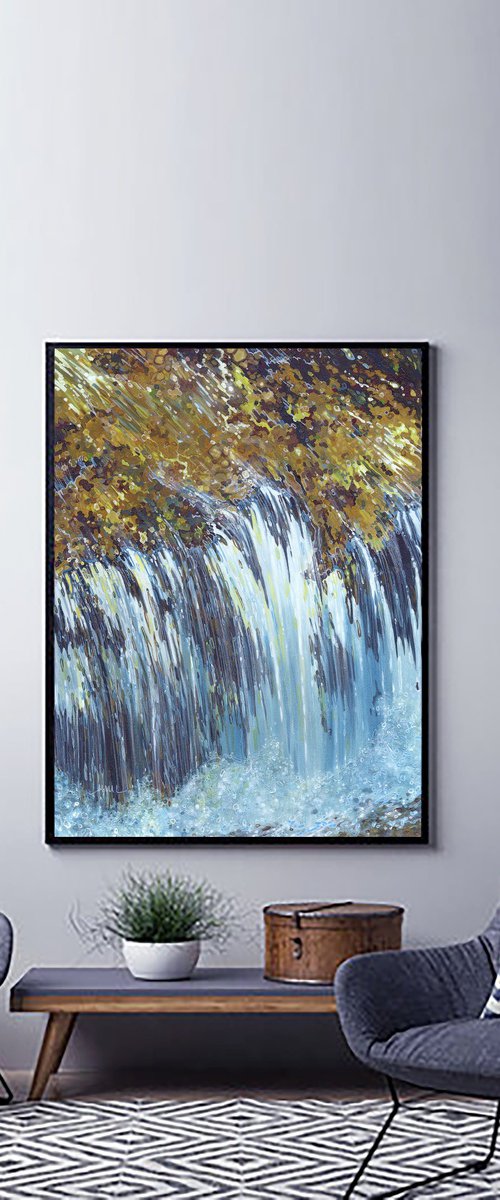 Biltmore Kingdom Waterfall, Fall. by Margaret Juul