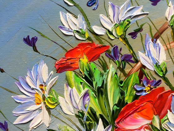 A basket of wildflowers