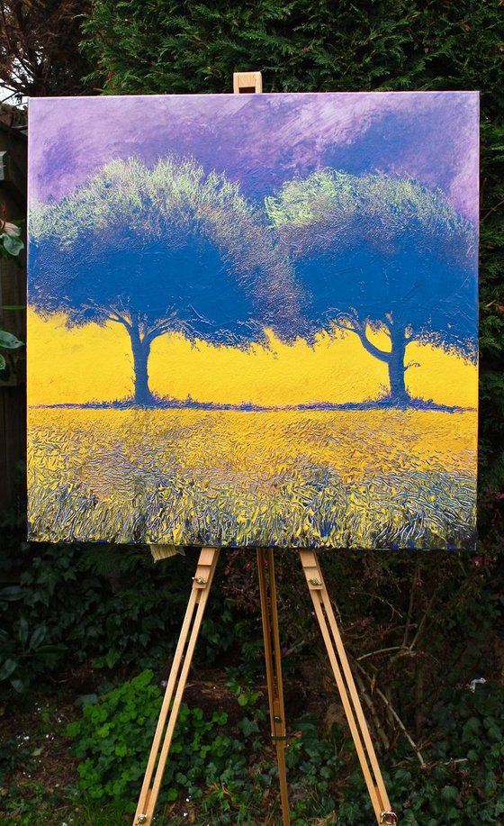 2 Trees Intense 3 (Large Painting).