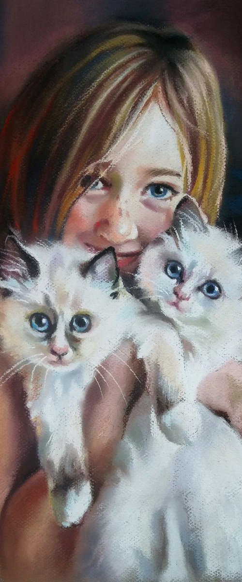 White kittens by Magdalena Palega