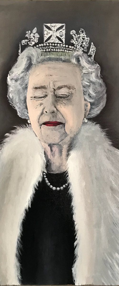Painting of famous photo of famous personage by Donn Poll