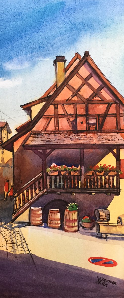 Eguisheim. Landscape of the French city. by Natalia Veyner