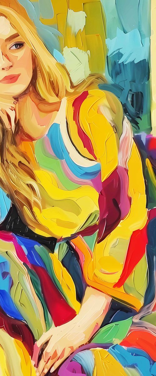 Flirty woman in colorful dress by BAST