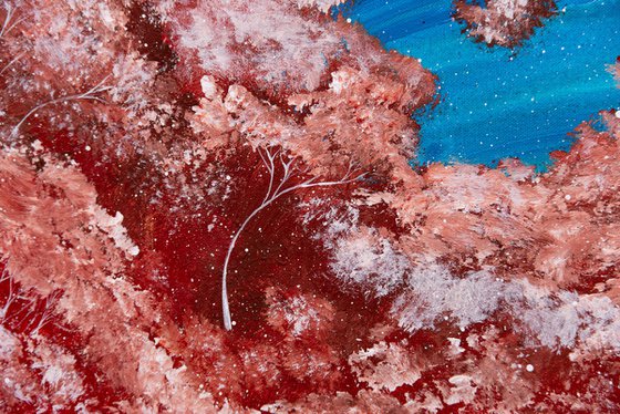 Autumn silence in dark coral tones