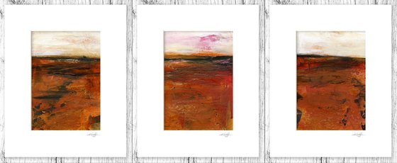 Mystical Land Collection 9 - 3 Textural Landscape Paintings by Kathy Morton Stanion