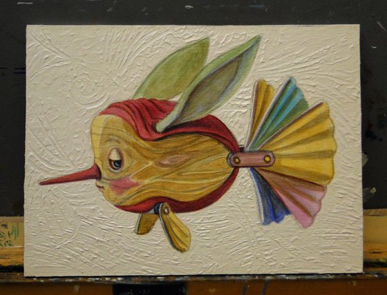 PINOCCHIO FISH AND THE WHALE -(framed)