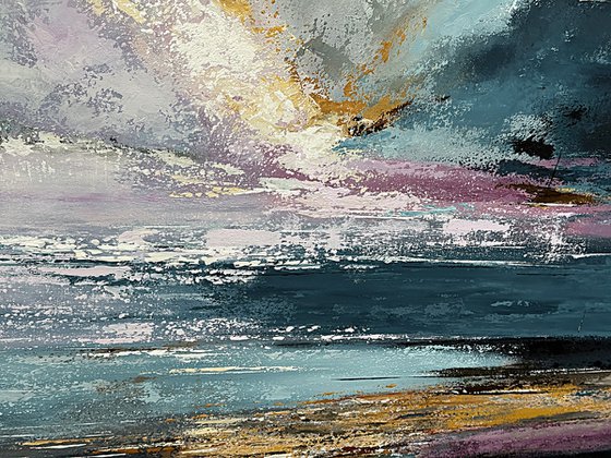Where Silver Sky Meets Violet Water
