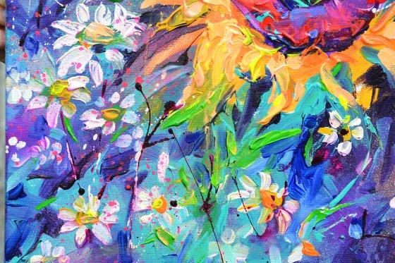 Sunflowers Swirls - Wild Flowers Field