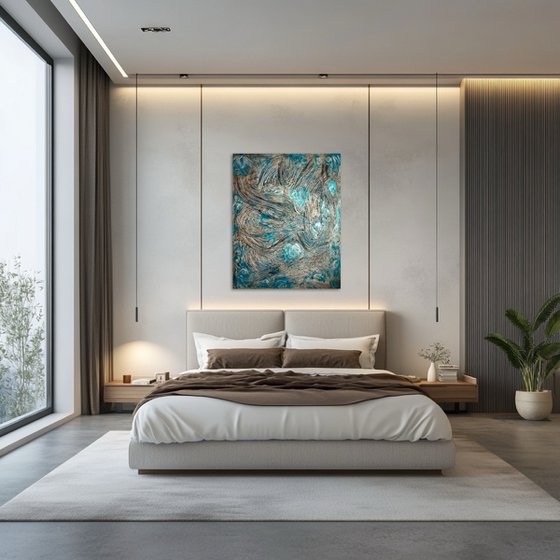 «Deep im Ozean» Azure blue