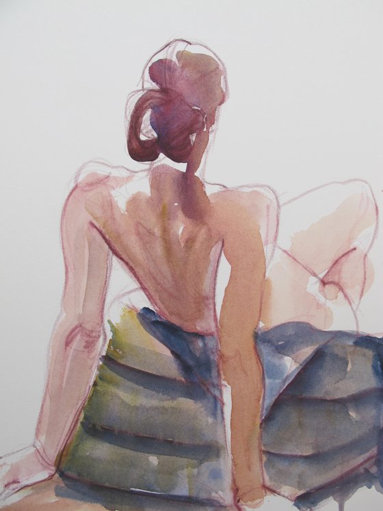 seated female nude