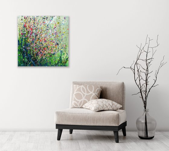 Celeste's Meadow - Floral Painting by Kathy Morton Stanion