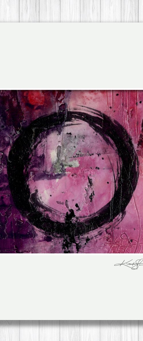 Mixed Media Enso 33 - Collage Zen Circle Painting by Kathy Morton Stanion by Kathy Morton Stanion