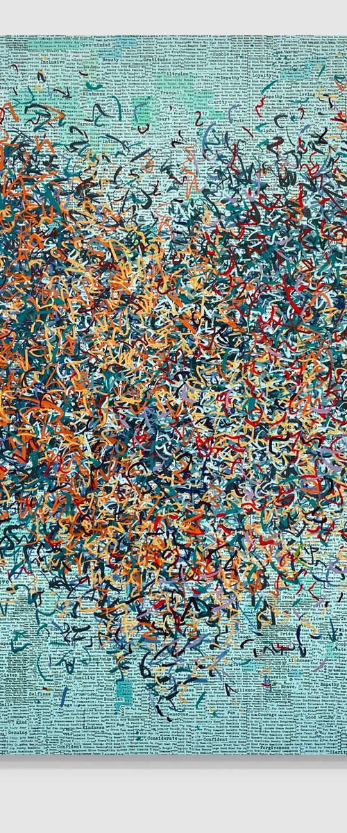Even Optimist - 101 x 101cm - mixed media on canvas by George Hall