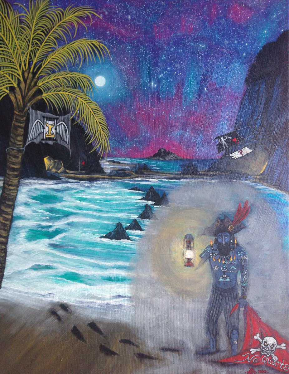 Portrait Acrylic Painting By Zoe Adams, 16 X 20", No Quarter ??... Original Acrylic Painting By Zoe Adams., Original Artwork