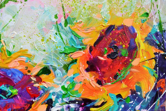 Sunflowers Swirls - Wild Flowers Field