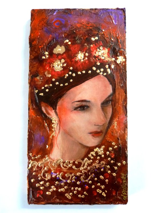 Preciosa Diva 20 x 10 cm on wood.