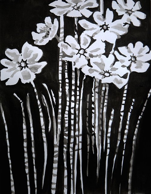 Flowers / 35 X 27 cm / 13,8" X 10,6" by Alexandra Djokic