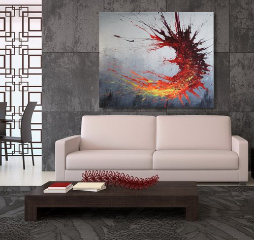 Twisting Fire III (Spirits Of Skies 120127) (120 x 100 cm) XXL (48 x 40 inches) by Ansgar Dressler
