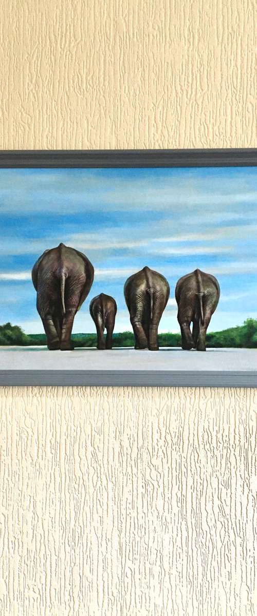 Elephants Homeward Bound by Karl Hamilton-Cox