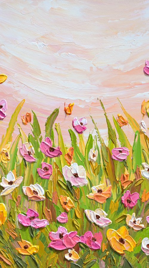 Blush Meadow Sunset by Olga Tkachyk