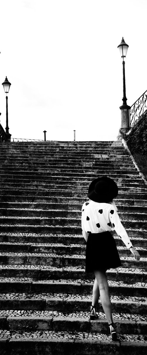 Woman In Stairs by Ricardo Reis