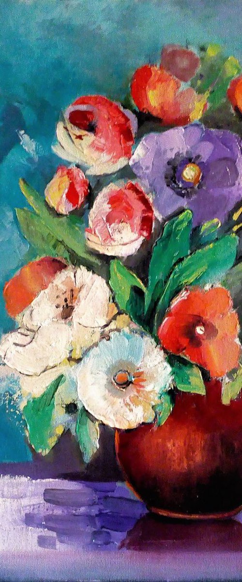 Flowers - 40 x 50cm by Reneta Isin