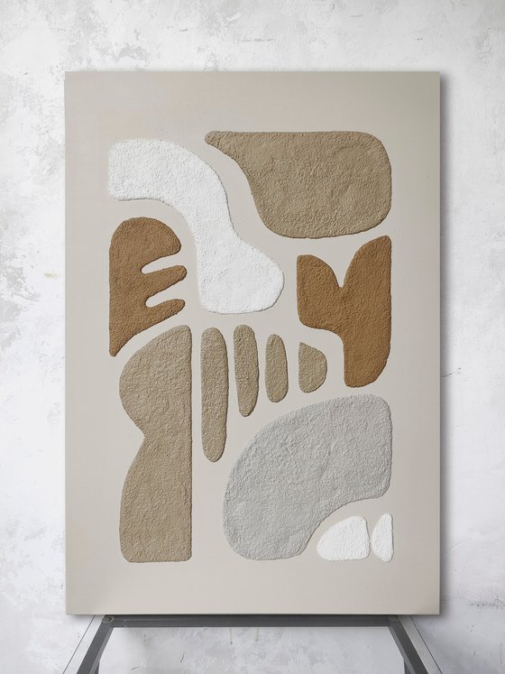 "Brown Rye 3" Brown high textured abstract