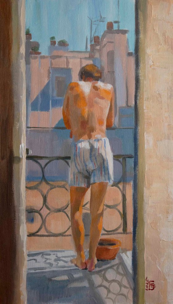 Summer morning original painting