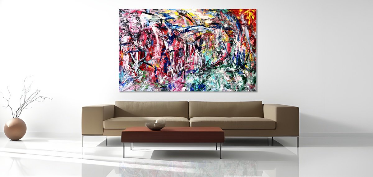 Organic Abstract Acrylic Painting By Estelle Asmodelle, 79 X 47, Midlife Illumination, Original Artwork